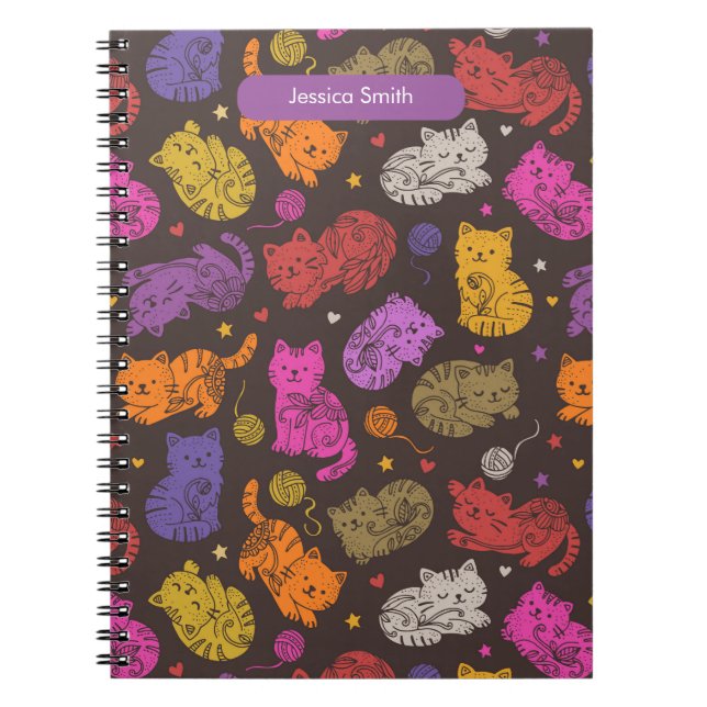 Espiral Caderno para Amantes de Gatos (Frente)