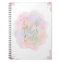 Caderno Pastel Estética Apenas Vibrações Positivas