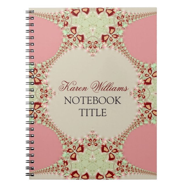Espiral Caderno Pastel Rosa com Renda (Frente)