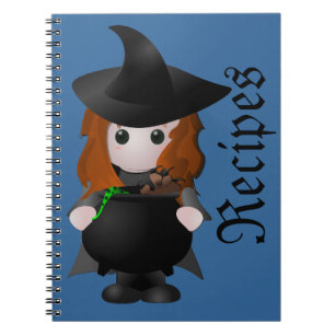 Espiral Caderno pequeno da receita da bruxa