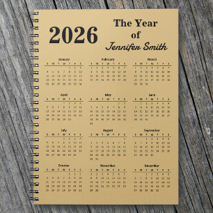 Espiral Caderno Personalizado 2026 O Ano de [Seu Nome]