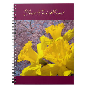 Espiral Caderno Personalizado Adicione Seu Texto Amarelo N