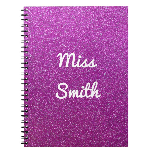 Espiral Caderno personalizado algum brilho roxo conhecido (Frente)