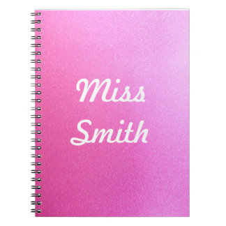 Espiral Caderno personalizado alguma faísca cor-de-rosa