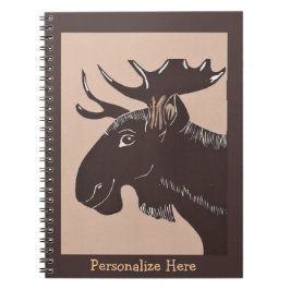 Espiral Caderno personalizado arte dos alces de Brown