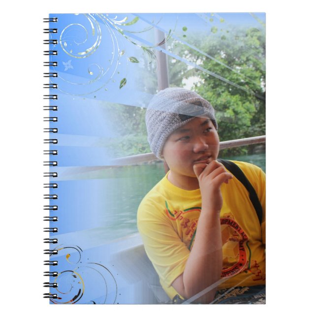 Espiral caderno personalizado azul (Frente)