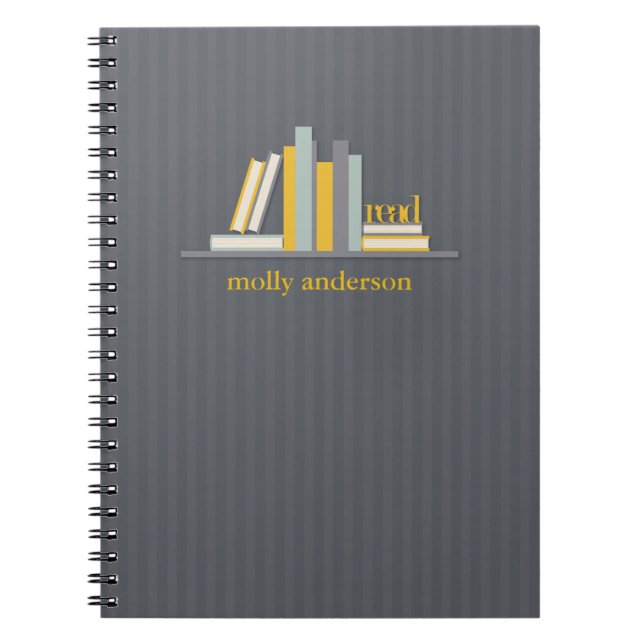 Espiral Caderno personalizado biblioteca (Frente)