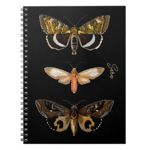 Espiral Caderno Personalizado Borboleta Mariposa Vintage
