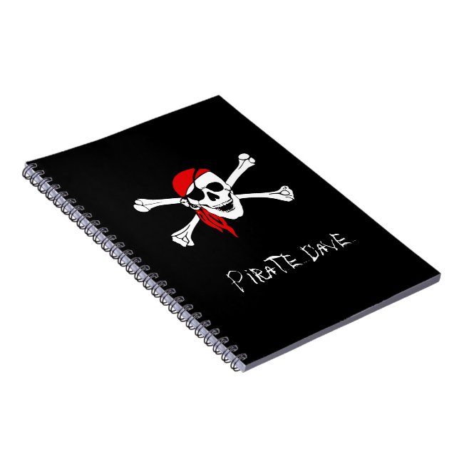 Espiral Caderno Personalizado Caveira e Ossos Cruzados de  (Lado Direito)