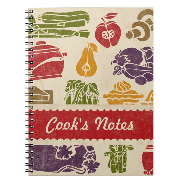 Espiral Caderno personalizado celebração da comida (Frente)