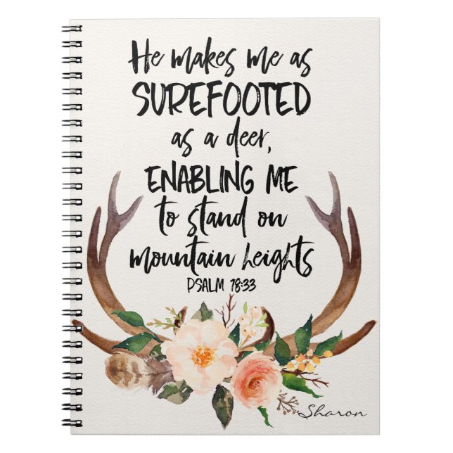 Espiral Caderno personalizado citações da bíblia (Frente)