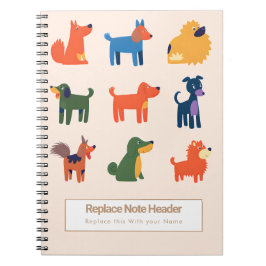 Espiral Caderno Personalizado Colorido Cachorros Fofos