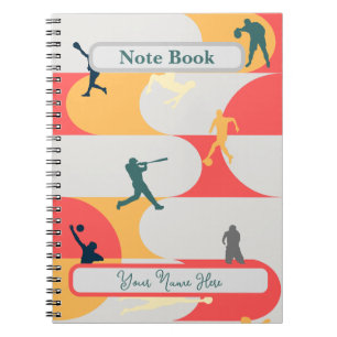 Espiral Caderno Personalizado Colorido Retro Multi-Esporte