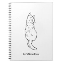 Caderno Personalizado com Arte de Linha de Gato Mi