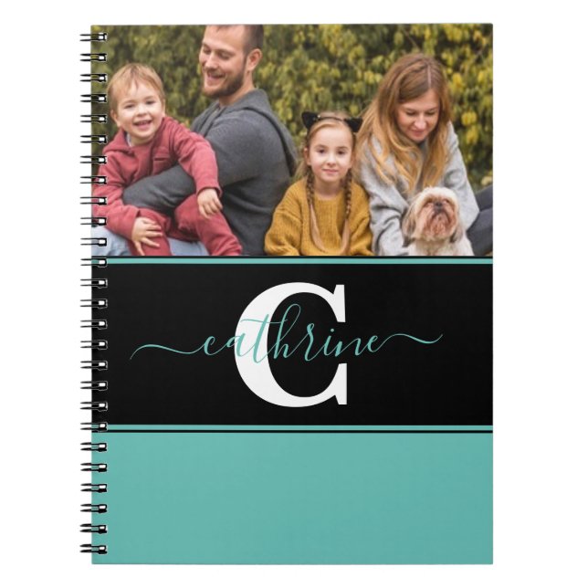 Espiral Caderno personalizado com foto e bloco de cores (Frente)