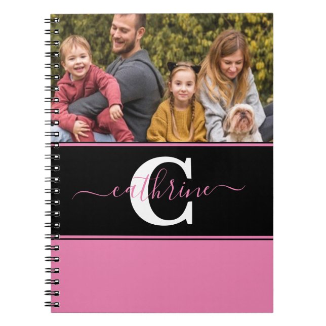 Espiral Caderno personalizado com foto e bloco de cores (Frente)
