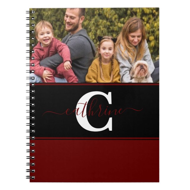 Espiral Caderno personalizado com foto e bloco de cores (Frente)