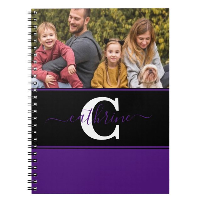 Espiral Caderno personalizado com foto e bloco de cores (Frente)