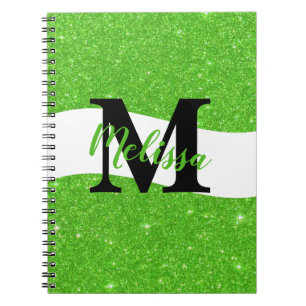 Espiral Caderno personalizado com glitter