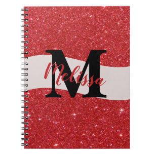 Espiral Caderno personalizado com glitter