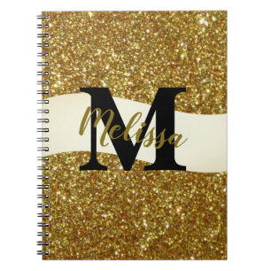 Espiral Caderno personalizado com glitter