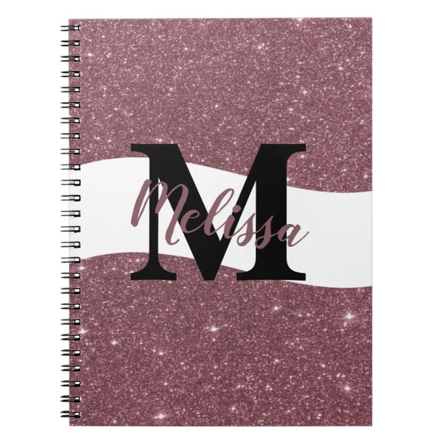 Espiral Caderno personalizado com glitter (Frente)