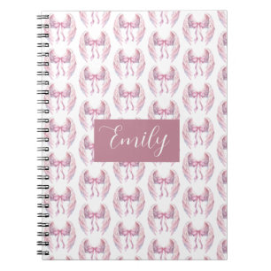 Espiral caderno personalizado com laço e nome