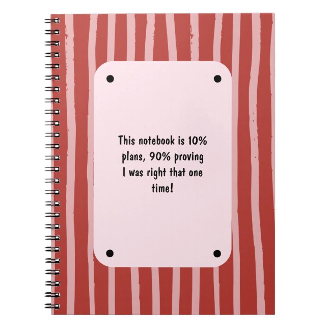 Espiral Caderno Personalizado com Listras Vermelhas e Rosa (Frente)