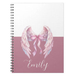 Espiral caderno personalizado com nome e laço