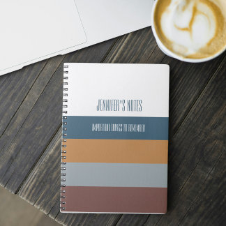 Espiral Caderno Personalizado com Nome e Listras