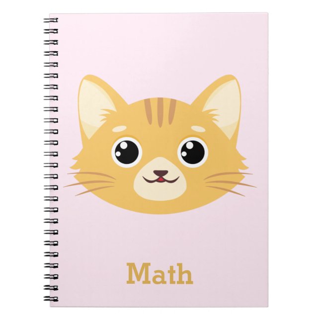 Espiral Caderno Personalizado com Padrão de Gato (Frente)