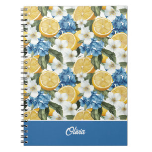 Espiral Caderno Personalizado com Padrão de Limão Journal