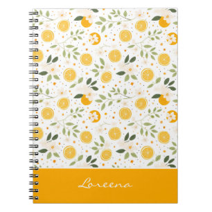 Espiral Caderno Personalizado com Padrão de Limão Journal