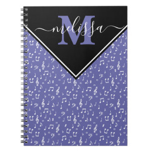 Espiral Caderno personalizado com símbolos musicais