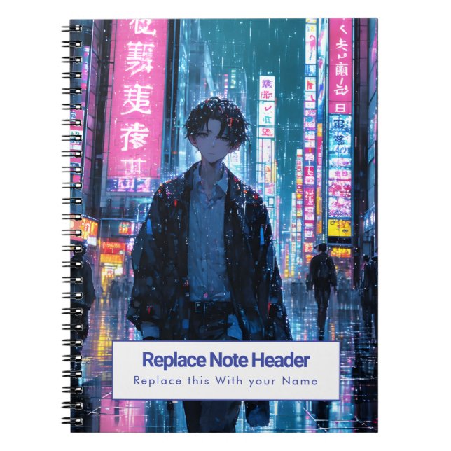 Espiral Caderno Personalizado com Tema de Anime (Frente)