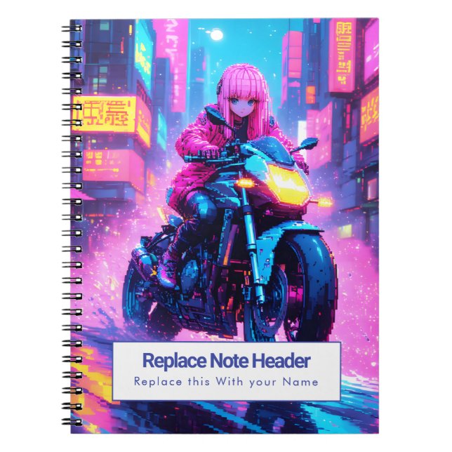 Espiral Caderno Personalizado com Tema de Anime (Frente)