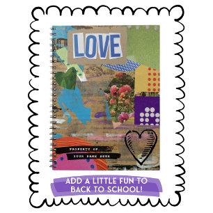 Espiral Caderno Personalizado Criativo de Colagem Grunge