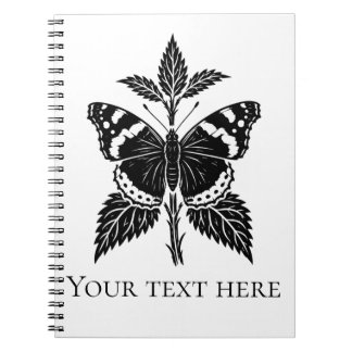 Espiral Caderno Personalizado da Borboleta Almirante Verme