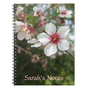 Espiral Caderno personalizado da flor da flor