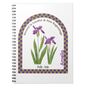 Espiral Caderno Personalizado da Flor do Mês de Fevereiro