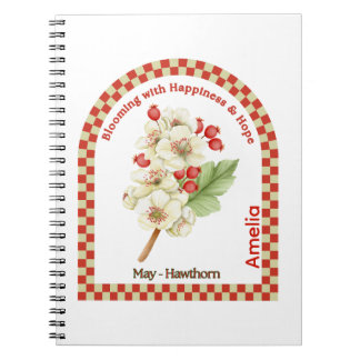 Espiral Caderno Personalizado da Flor do Mês de Maio