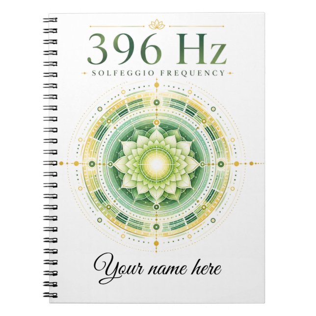 Espiral Caderno Personalizado da Frequência Solfeggio 396  (Frente)