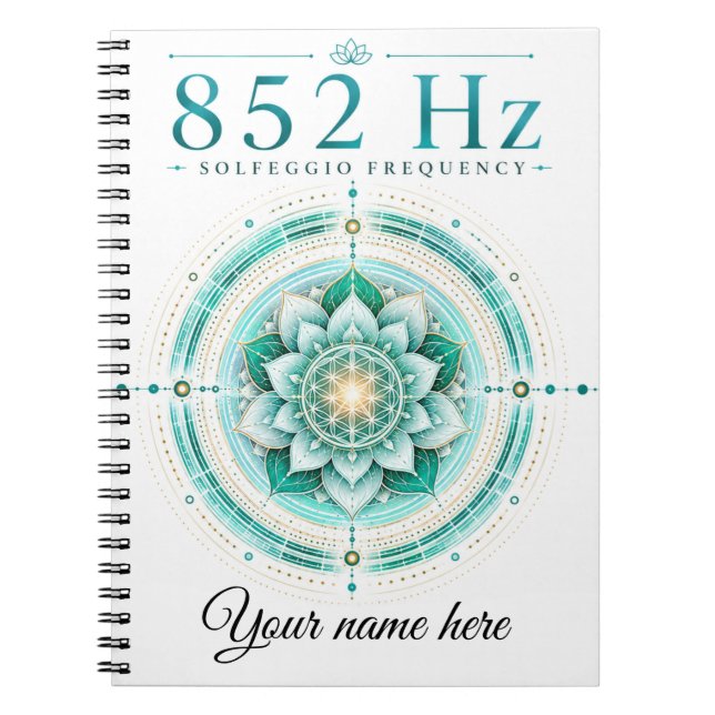 Espiral Caderno Personalizado da Frequência Solfeggio 852  (Frente)