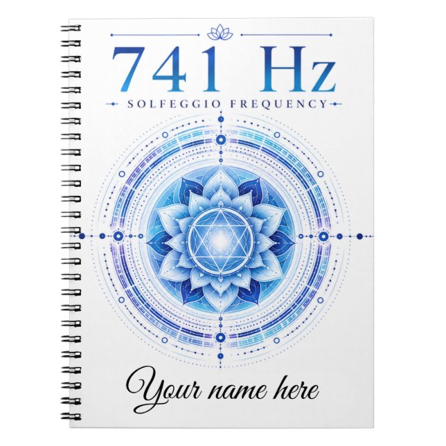 Espiral Caderno Personalizado da Frequência Solfejo 741 Hz (Frente)