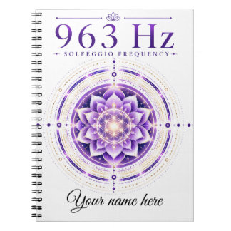 Espiral Caderno Personalizado da Frequência Solfejo 963 Hz