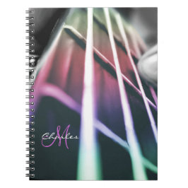 Espiral Caderno personalizado da música da guitarra baixa