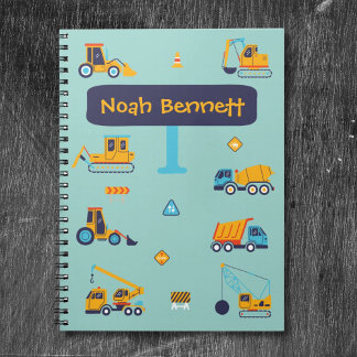 Espiral Caderno Personalizado de Caminhão de Construção pa