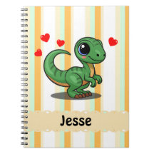Caderno Personalizado de Dinossauro Velociraptor