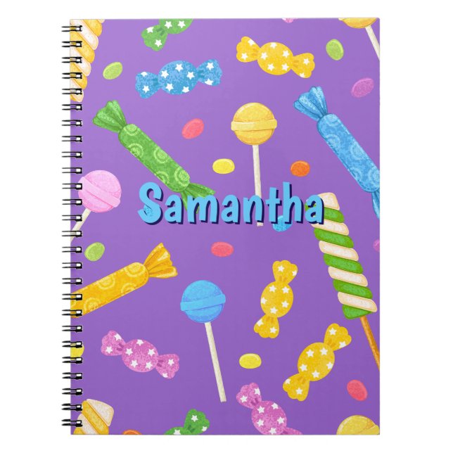Espiral Caderno Personalizado de Doces – Escola Sweet Lila (Frente)