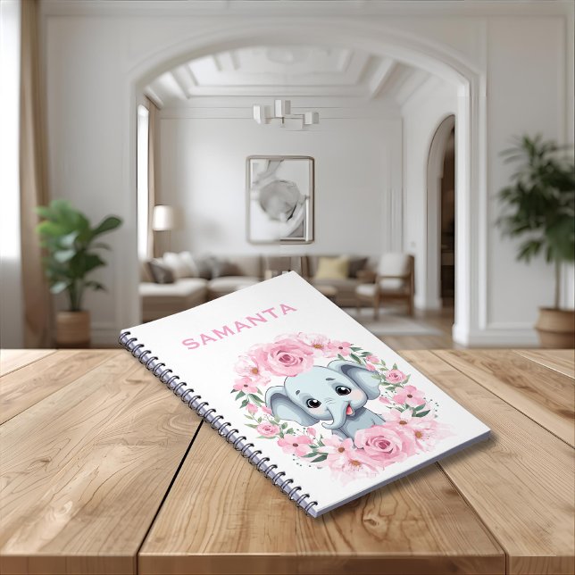 Espiral Caderno Personalizado de Elefante (Criador carregado)